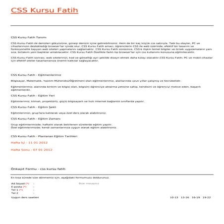 Css kursu-fatih