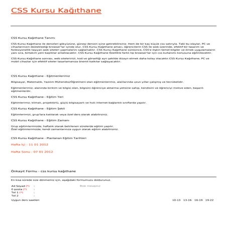 Css kursu-kagithane