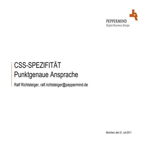 CSS-Spezifität - Punktgenaue Ansprache