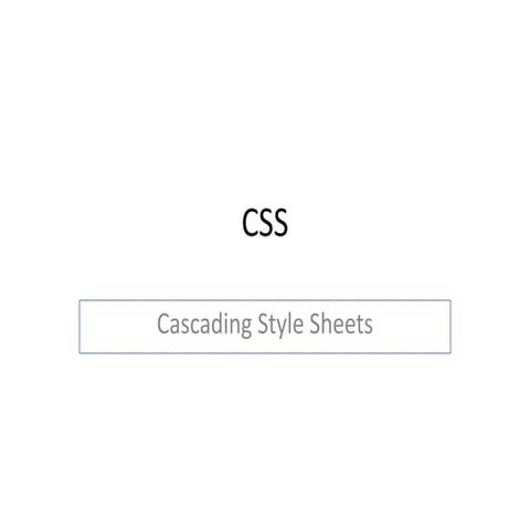 Css1 | PPT