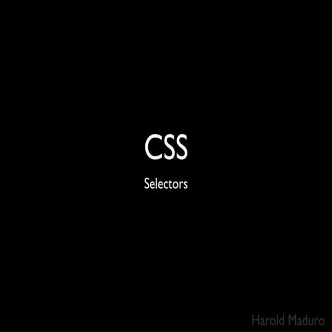 CSS - Selectors
