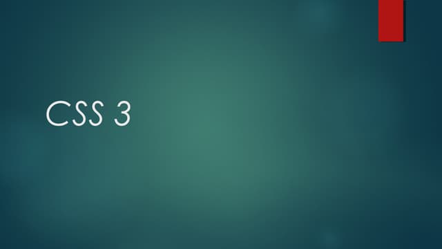 CSS3 : Animation ,Transitions, Gradients