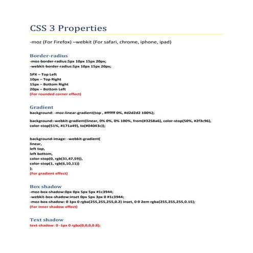 Css 3 checklist | PDF