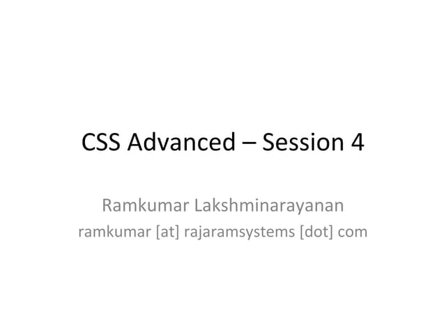 Css advanced – session 5