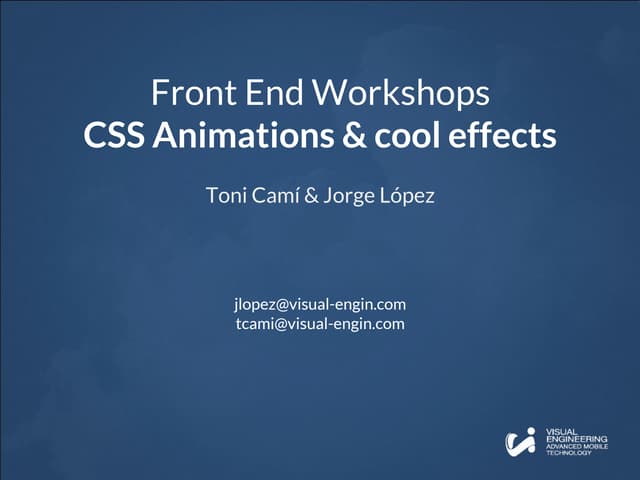 Workshop 18: CSS Animations & cool effects