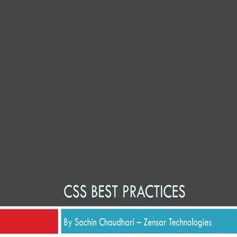 Css Best Practices | PPT