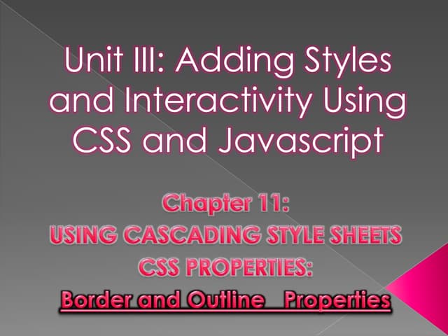Css border and outline properties