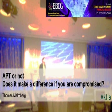 APT or not - does it make a difference if you are compromised?