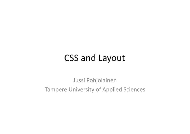 CSS and Layout
