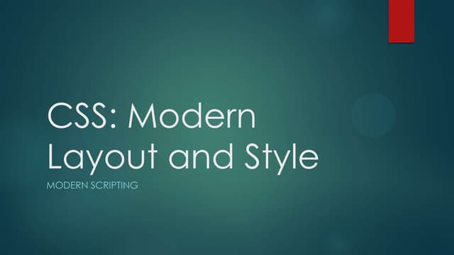 Lesson One Fourth Quarter Fourth Year High School CSS Modern Layout and Style