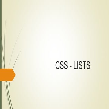 Css lists | PPTX