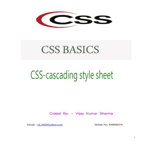 Css notes | PDF | Web Design and HTML | Internet