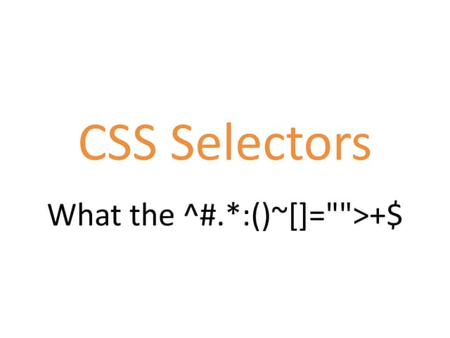 Css selectors