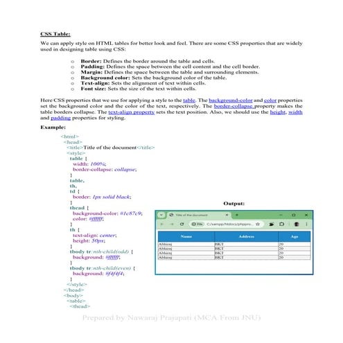 CSS styling and adding description about | PDF | Web Design and HTML ...
