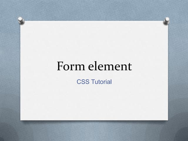 Building and styling forms