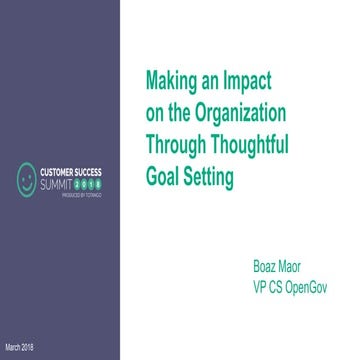 Making an Impact on the Organization Through Thoughtful Goal Setting