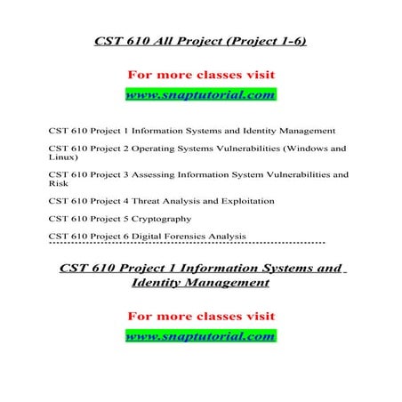 Cst 610  Enhance teaching / snaptutorial.com