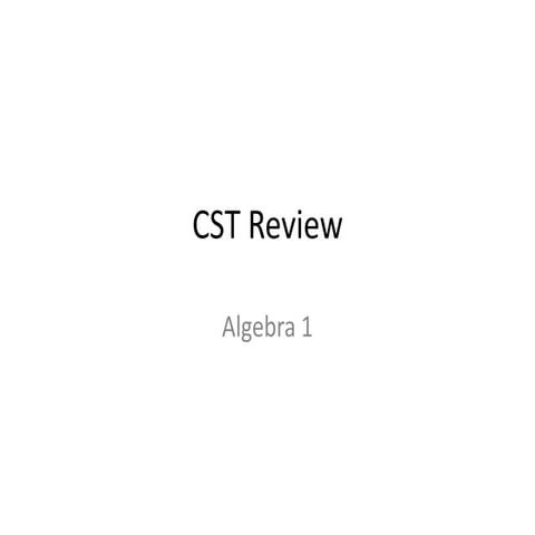 Cst algebra review