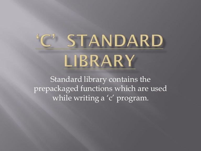 C standard library functions
