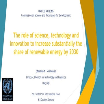 The role of science, technology and innovation on renewable energy | PDF