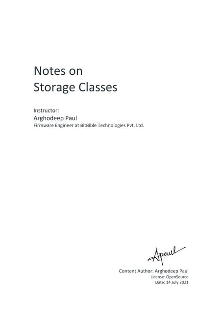 C storage classes