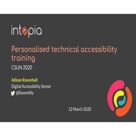 Personalised technical accessibility training: a case study