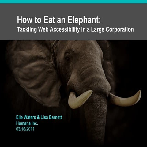 CSUN 2011: How to Eat an Elephant: Tackling Web Accessibility in a Large Corp...