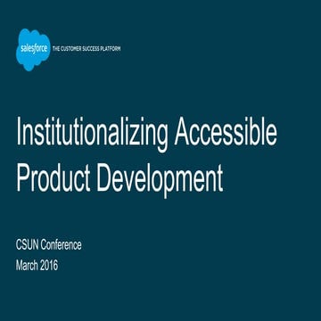 Institutionalizing Accessible Product Development