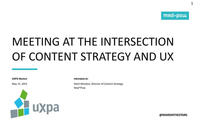 Meeting at the Intersection of Content Strategy and UX