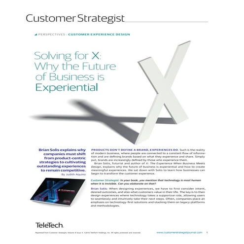 Solving for X: Why the Future of Business is Experiential