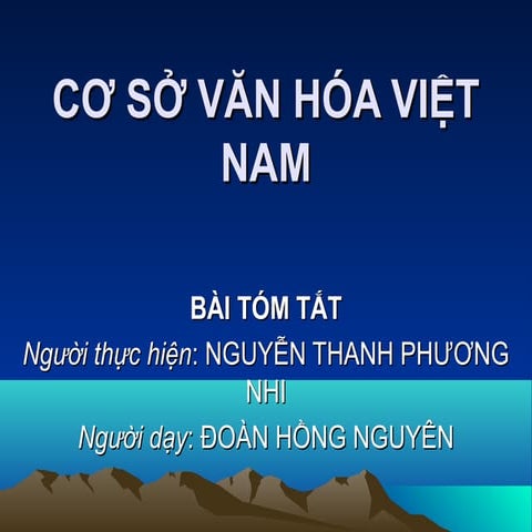 Cơ sở văn hóa việt nam