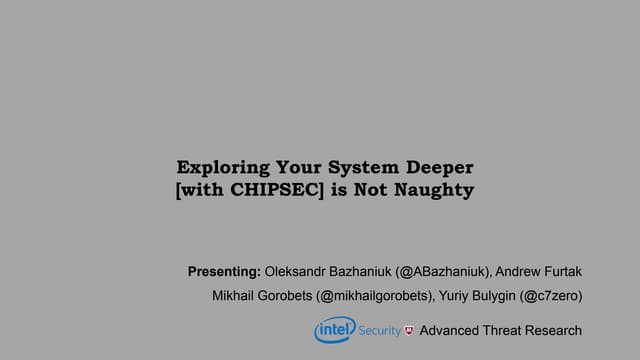 Csw2017 bazhaniuk exploring_yoursystemdeeper_updated