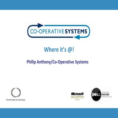 Co-Operative Sytems WhereITsAt event introduction