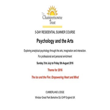 Champernowne Trust Summer Course 2016
