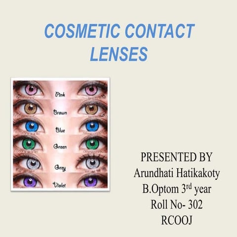 Cosmetic contact lenses