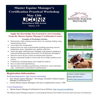 Master Equine Manager Certification...