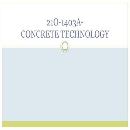 Concrete technology Cement and aggregates