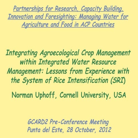 1307- Managing water for agriculture and food in ACP countries