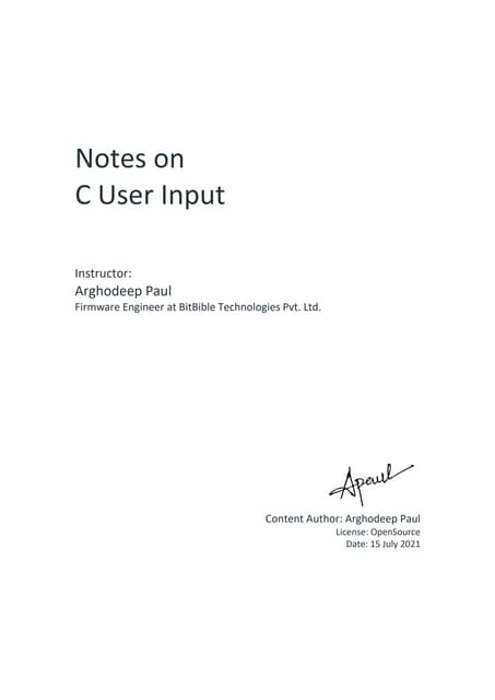 C taking user input