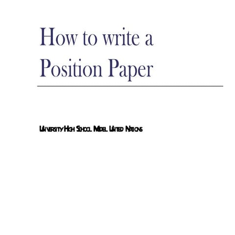 Coming to America?  Position Papers