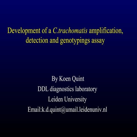 C. trachoamtis detection and genotypings assay