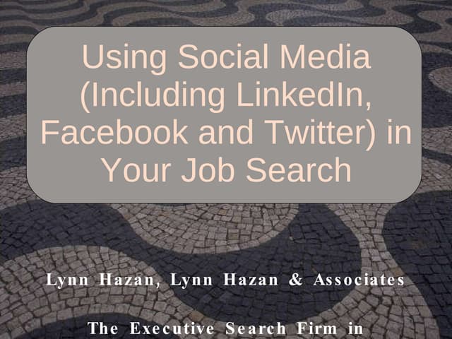 Using Social Media in Your Job Search