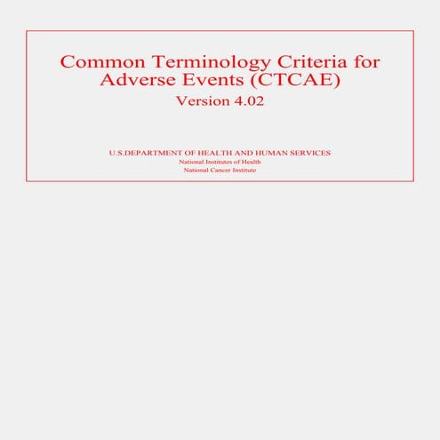 Ctcae 4.02 2009-09-15_quickreference_8.5x11[1] | PDF