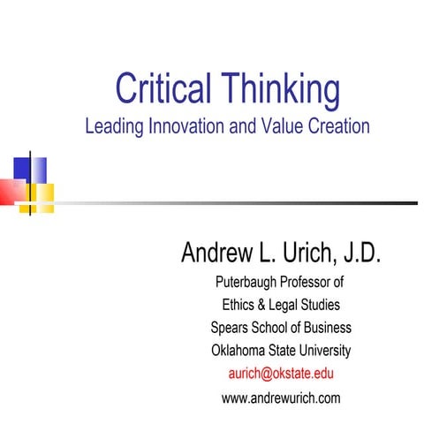 Critical Thinking Chesapeake 3/6/13