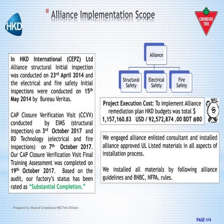 Alliance Implementation on HKD 2017
