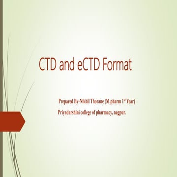 CTD and eCTD Format | PPT