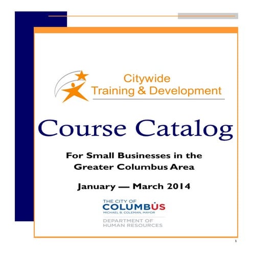 Q1 Course Schedule, now available to Small Businesses