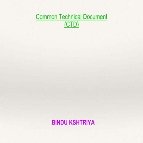 Common Technical Document