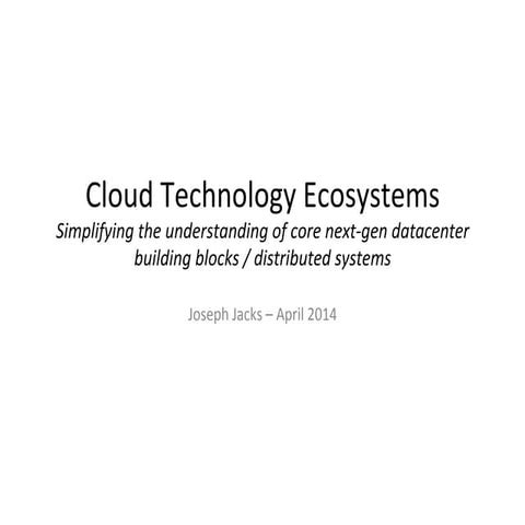Cloud Technology Ecosystems