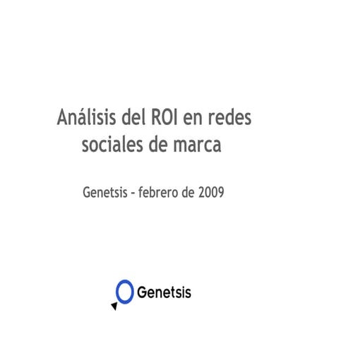 Analisis del ROI en redes sociales de Marca